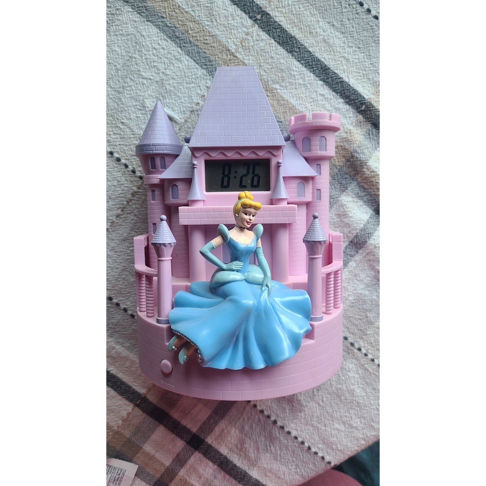 Disney Cinderella Castle Projection Alarm Clock Pink Purple Digital Princess